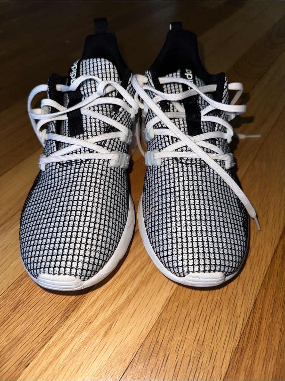 adidas Kids Black and White Patterned Knit Sneakers